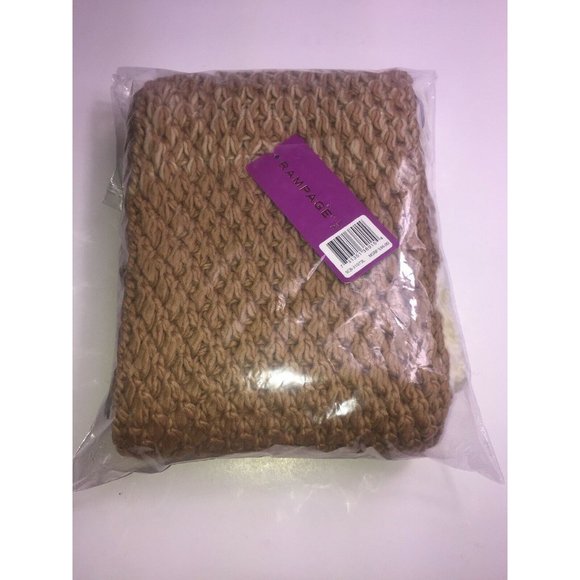 Rampage Womens Colorblock Fringe Scarf Camel/Ivory Retail $36.00 - Picture 2 of 5